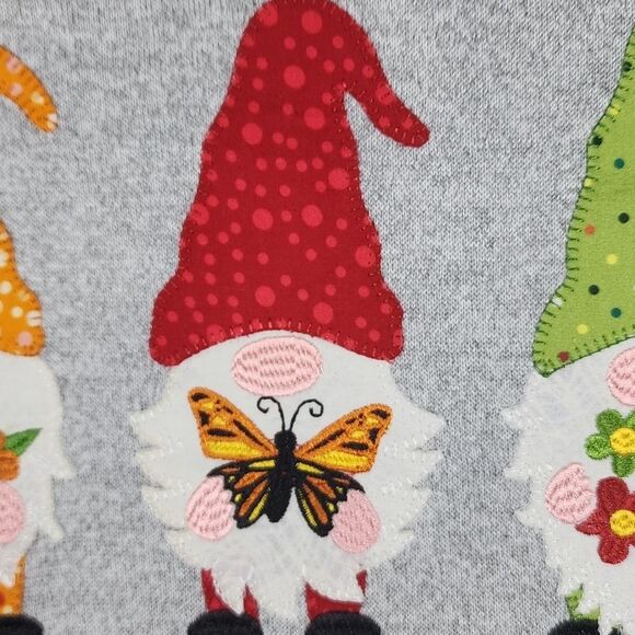 Cactus + Pearl Gray Long Sleeve Top With Gnome Graphics Women's Size Large - Picture 3 of 10